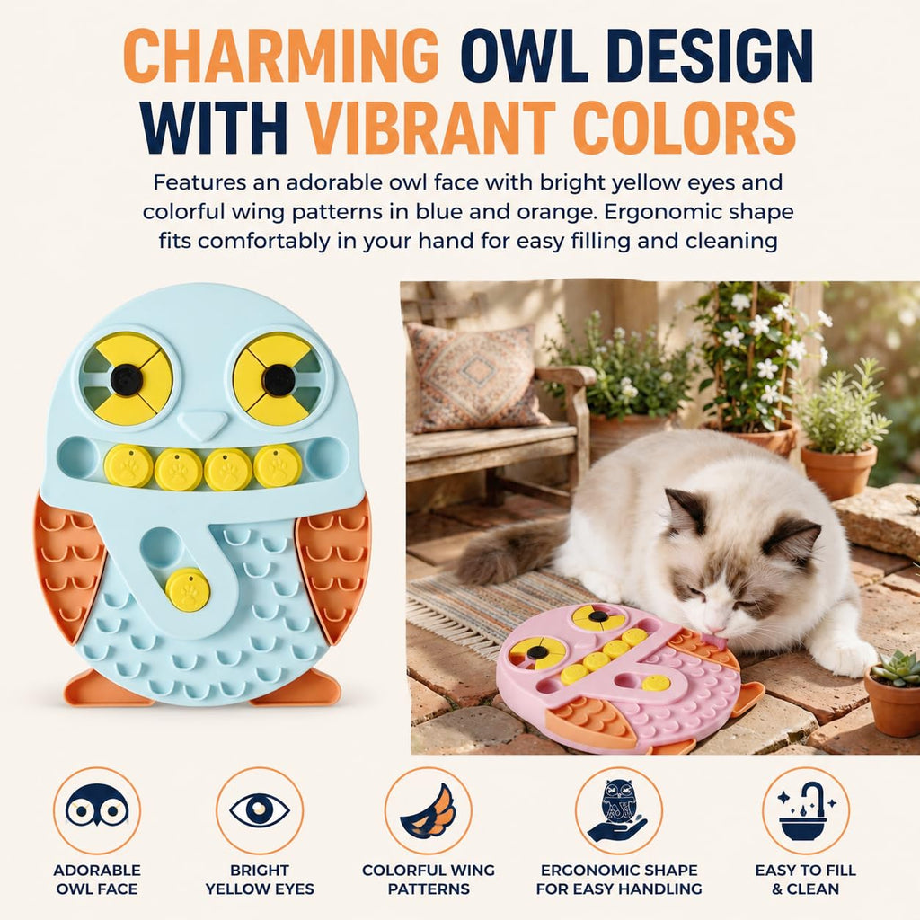 Slow Feeder Dog Bowl and Lick Mat Interactive Puzzle Toy