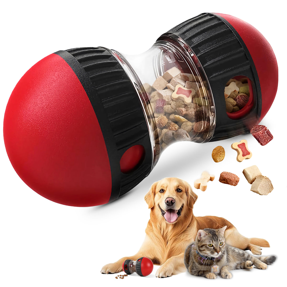 Dog Treat Dispensing Puzzle Ball Adjustable Slow Feeder
