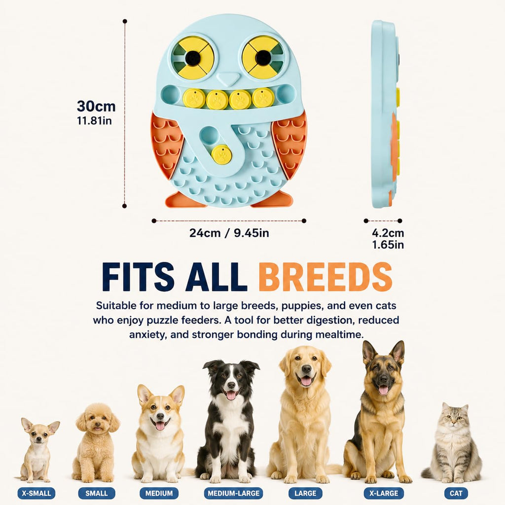 Slow Feeder Dog Bowl and Lick Mat Interactive Puzzle Toy