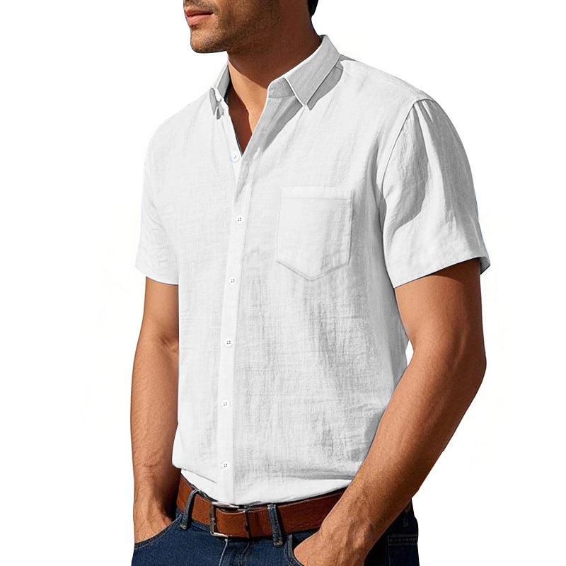 Mens Loose Fit Short Sleeve Shirt Casual Summer Style