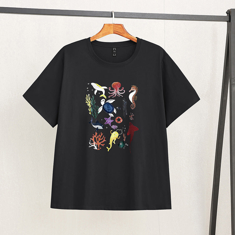 womens plus size ocean world print tshirt