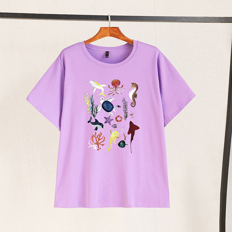 womens plus size ocean world print tshirt