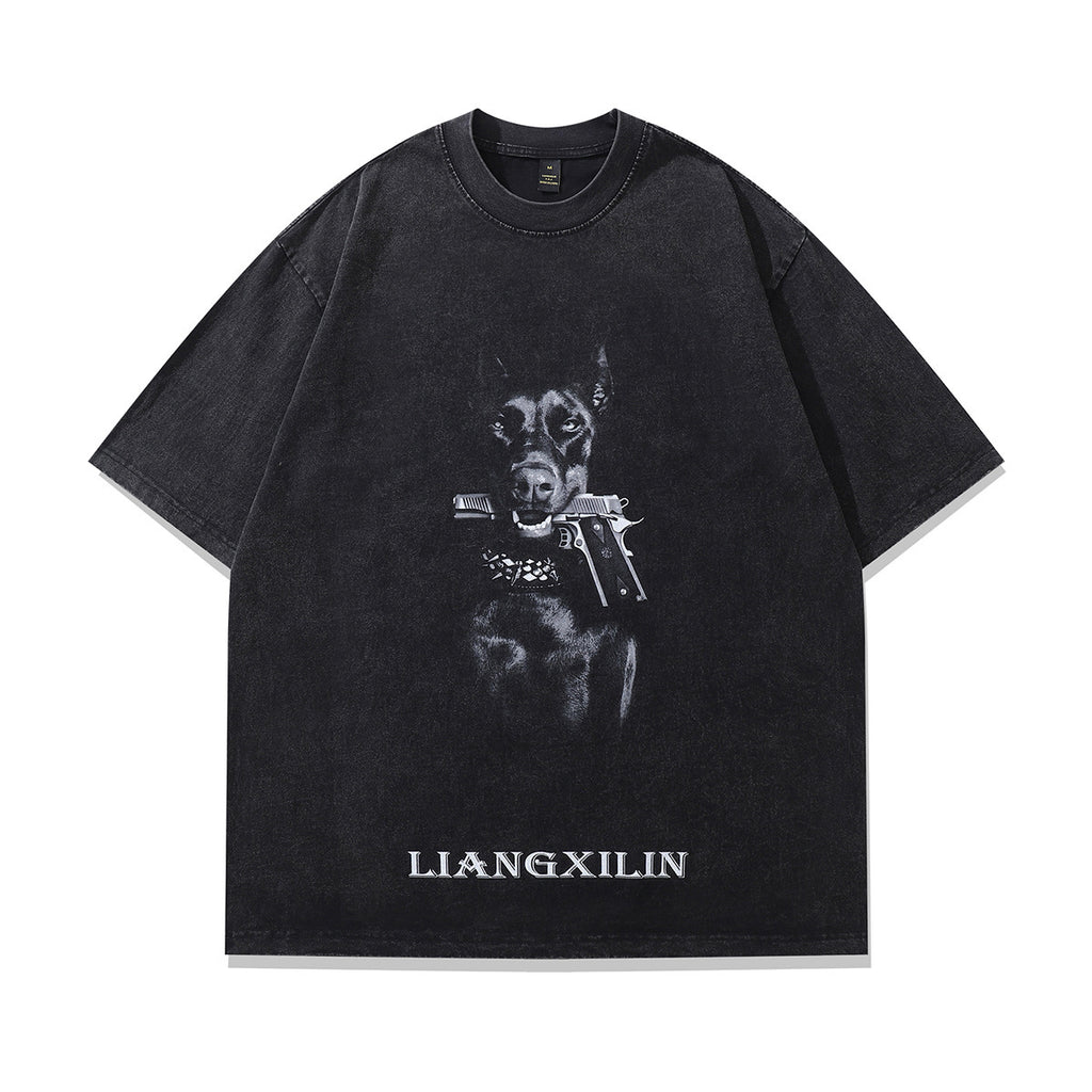 oversized doberman graphic tshirt