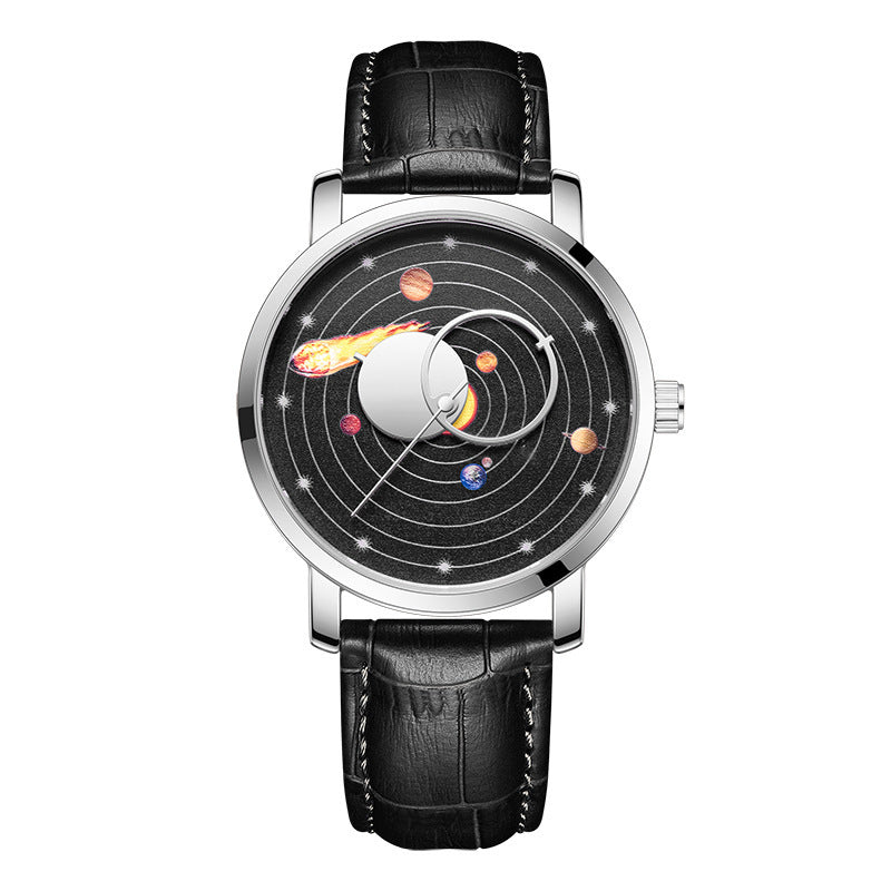 Classic Casual Watch with Genuine Leather Strap