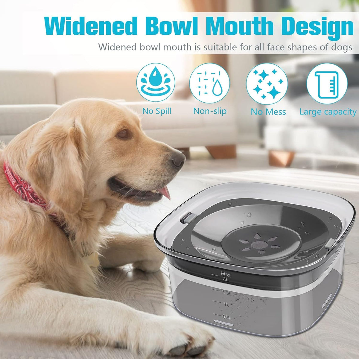 anti spill slow water feeder bowl