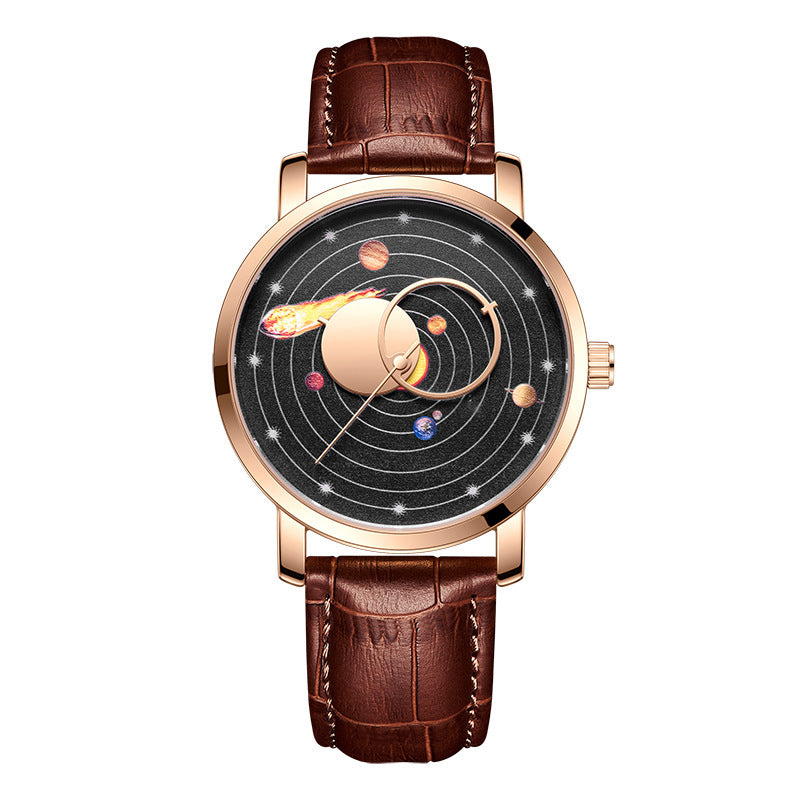 Classic Casual Watch with Genuine Leather Strap