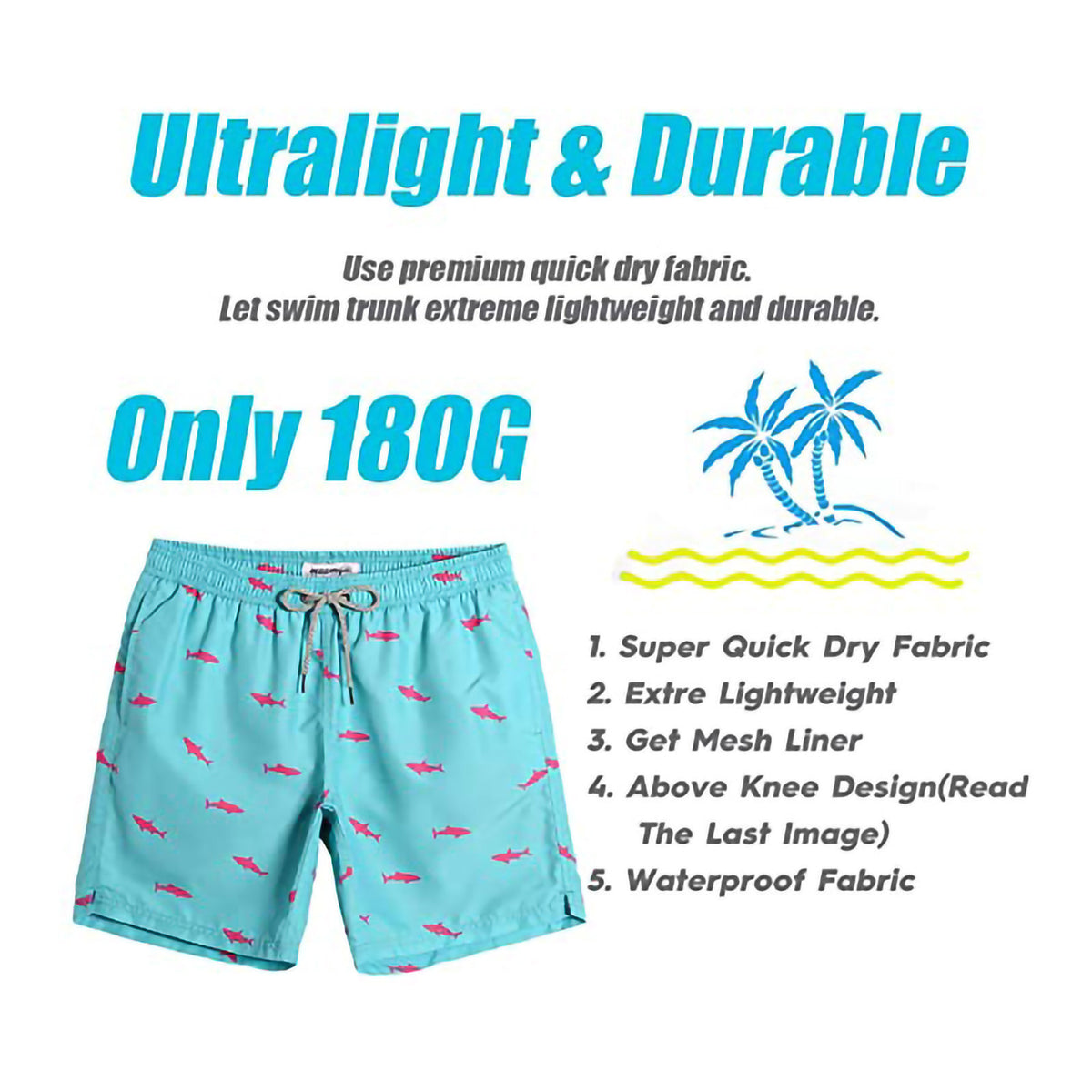 Mens Printed Beach Shorts Casual Summer Style