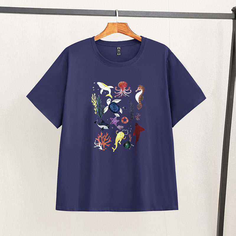 womens plus size ocean world print tshirt