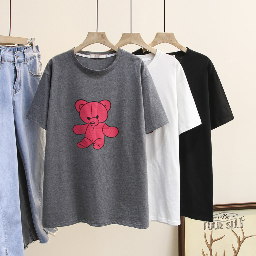 oversized bear print t-shirt