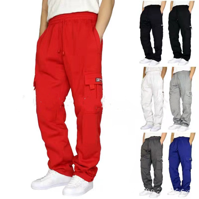 Mens Stretch Joggers Elastic Waist Drawstring Trousers