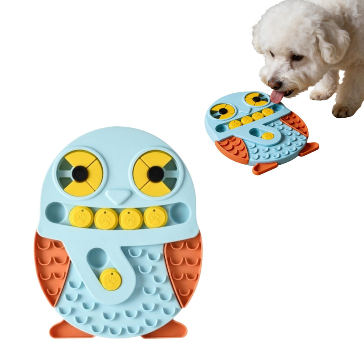 Slow Feeder Dog Bowl and Lick Mat Interactive Puzzle Toy