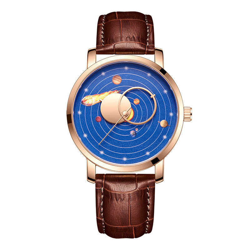 Classic Casual Watch with Genuine Leather Strap