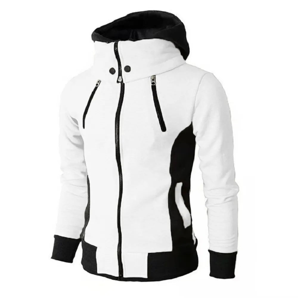 Mens Zip Up Hooded Sweatshirt Jacket Layered Look