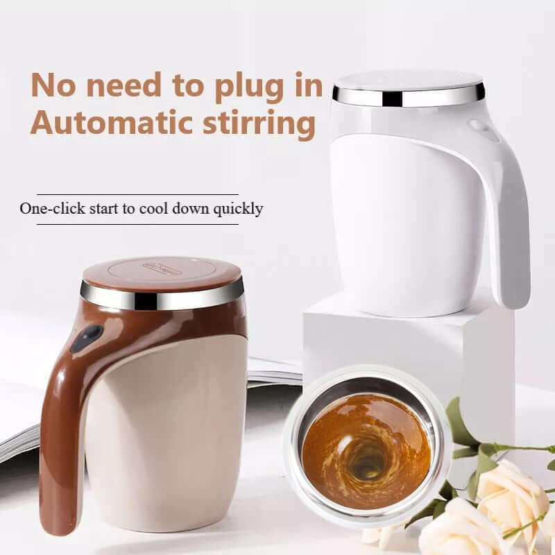 Automatic Self Stirring Coffee Mug with Stainless Steel Liner