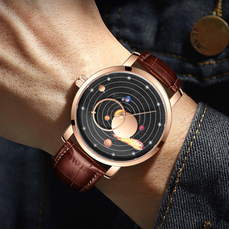 Classic Casual Watch with Genuine Leather Strap